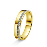 Amore giftering i gult/hvitt gull, 0.15ct tw/si diamanter, 4.5mm