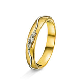 Amore giftering i tofarget gull, 0.10ct tw/si diamanter, 3.5mm