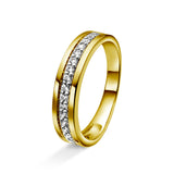 Amore giftering ring i gult/hvitt gull, en rekke, 0.25ct tw/si diamanter