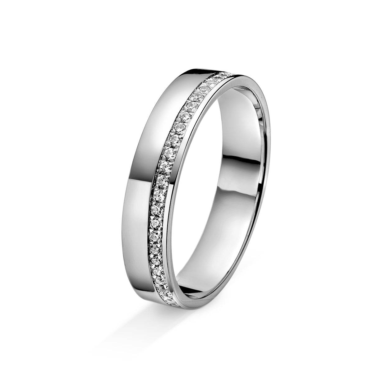 Amore giftering i gult/hvitt gull, 0.15ct tw/si diamanter, 4.5mm