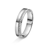 Amore giftering i gult/hvitt gull, 0.15ct tw/si diamanter, 4.5mm