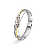 Amore giftering i tofarget gull, 0.14ct tw/si diamanter, 3.5mm