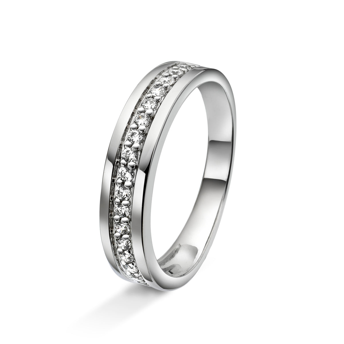 Amore giftering ring i gult/hvitt gull, en rekke, 0.25ct tw/si diamanter