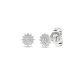 Diamantøredobber rosett i Hvitt/Gult Gull, 0.12ct TW Si