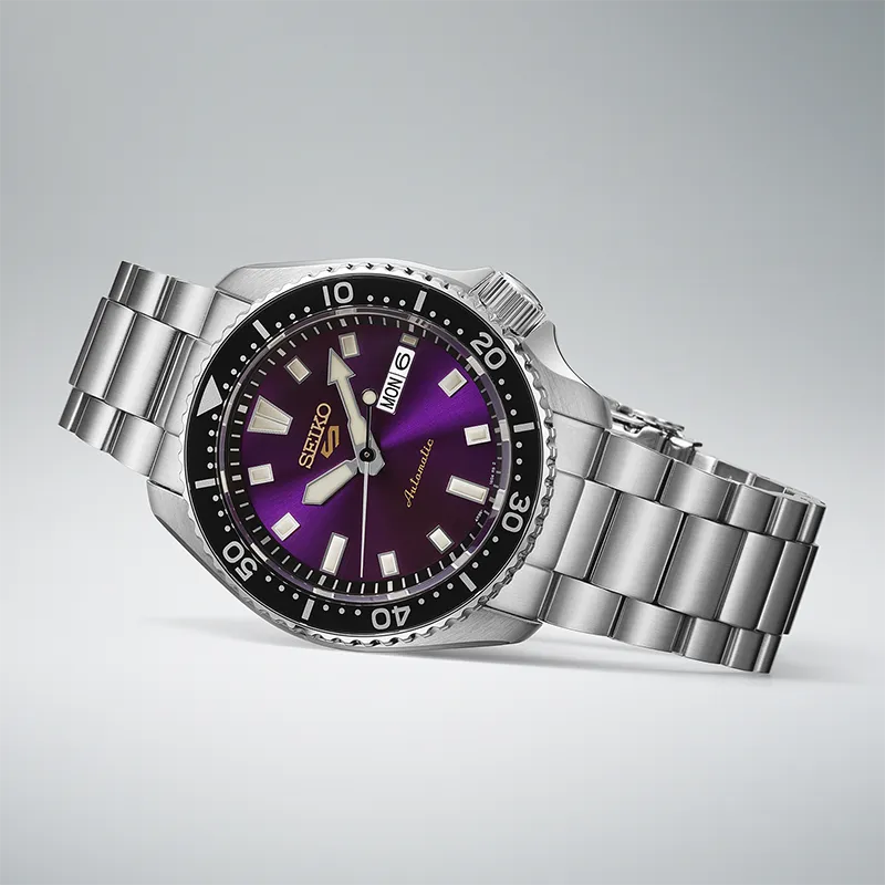Seiko 5 Sports HDB003K1 herreklokke med lilla skive