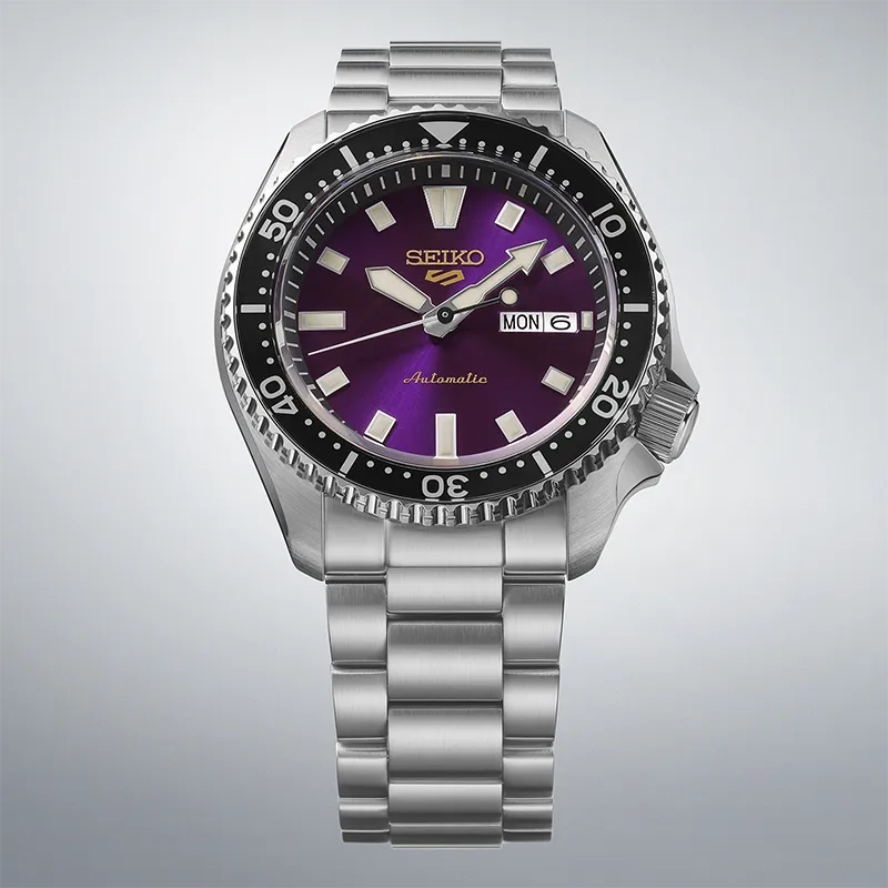 Seiko 5 Sports HDB003K1 herreklokke med lilla skive