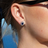 Diana Diamantørepynt i 14kt Hvitt/Gult Gull (585) med Safir og 0.16ct TW/SI Diamanter