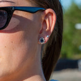 Diana Diamantørepynt i 14kt Hvitt/Gult Gull (585) med Safir og 0.16ct TW/SI Diamanter