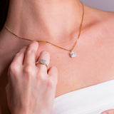 Diamantring i Hvitt/Gult Gull (585) med 0.22ct TW/SI Diamanter