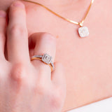 Diamantring i Hvitt/Gult Gull (585) med 0.22ct TW/SI Diamanter