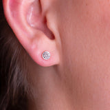 Diamantørepynt i Gult/Hvitt Gull (585) Med 0.10ct TW/SI Diamanter