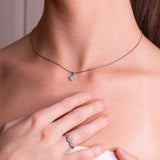 Halssmykke i Gult/Hvitt Gull (585) med 0.10ct TW/SI Diamanter