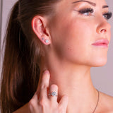 Diamantørepynt i Gult/Hvitt Gull (585) Med 0.12ct TW/SI Diamanter