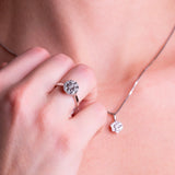 Diamantring i Gult/Hvitt Gull (585) med 0.12ct TW/SI Diamanter