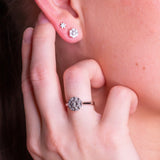 Diamantring i Gult/Hvitt Gull (585) med 0.12ct TW/SI Diamanter