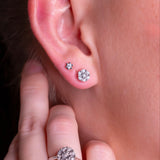 Diamantørepynt i Gult/Hvitt Gull (585) Med 0.12ct TW/SI Diamanter