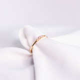 Elegant Diamantring i Hvitt/Gult Gull (585), 0,10ct tw/si Naturlige Diamanter