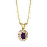 Diana Diamantanheng I Gult Gull med Ametyst og 0.08ct TW/SI Diamanter