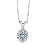 Diana Diamantanheng I Hvitt Gull med Aquamarine og 0.08ct TW/SI Diamanter