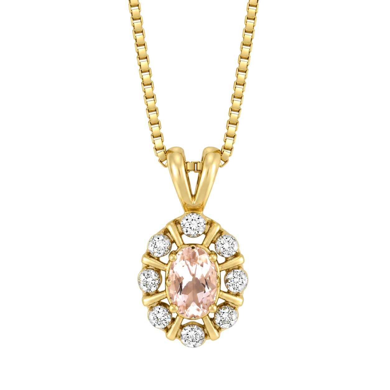 Diana Diamantanheng I Gult Gull med Rosekvarts og 0,08 ct TW/SI Diamanter – Diamanthuset