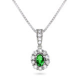 Diana Diamanthalssmykke I Hvitt Gull med Smaragd og 0.50ct TW/SI Diamanter