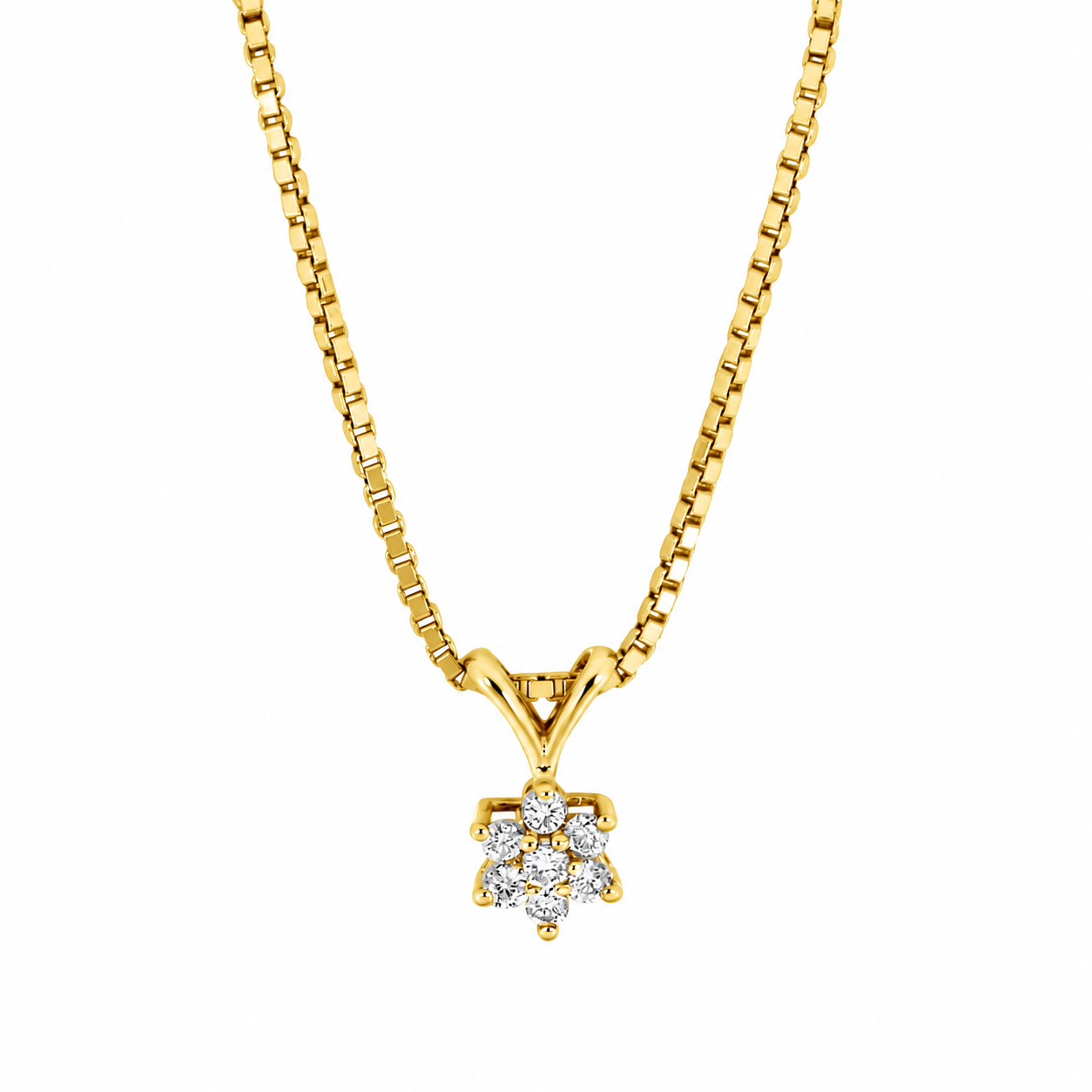 Diamanthalskjede 0,15 ct TW/SI i gult gull