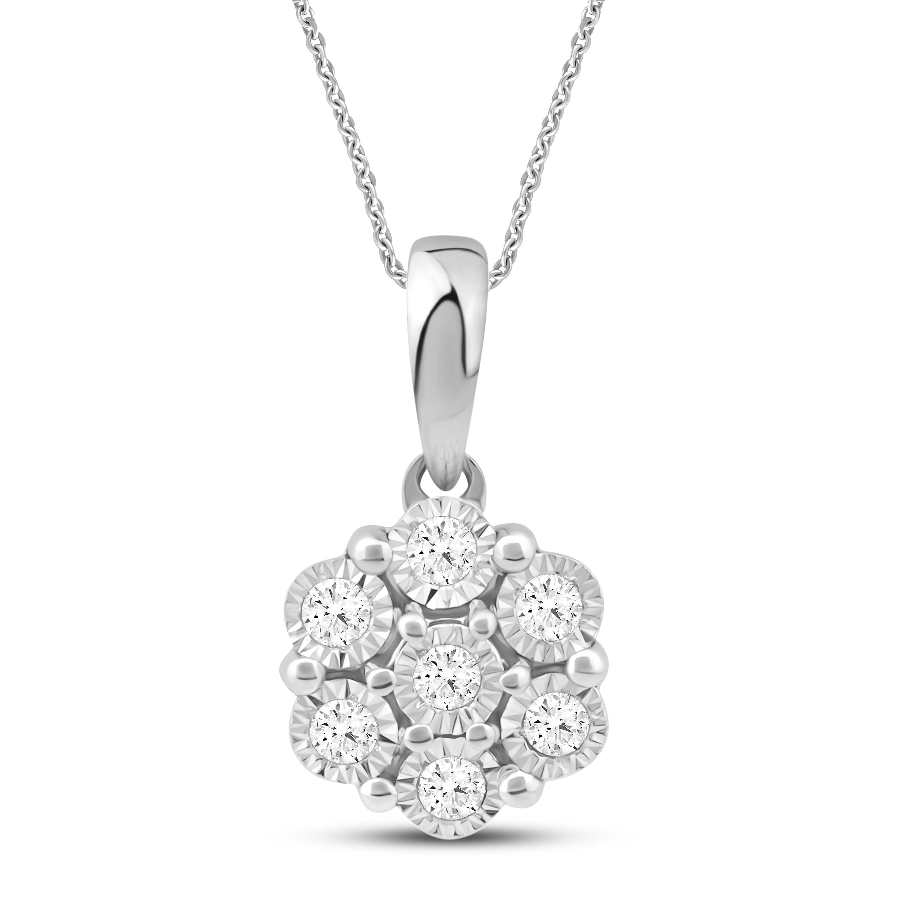 Halssmykke i Gult/Hvitt Gull (585) med 0.10ct TW/SI Diamanter