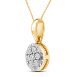 Halssmykke i Gult/Hvitt Gull (585) med 0.10ct TW/SI Diamanter