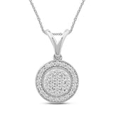 Halssmykke i Hvitt/Gult Gull (585) med 0.10ct TW/SI Diamanter