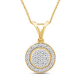 Halssmykke i Hvitt/Gult Gull (585) med 0.10ct TW/SI Diamanter