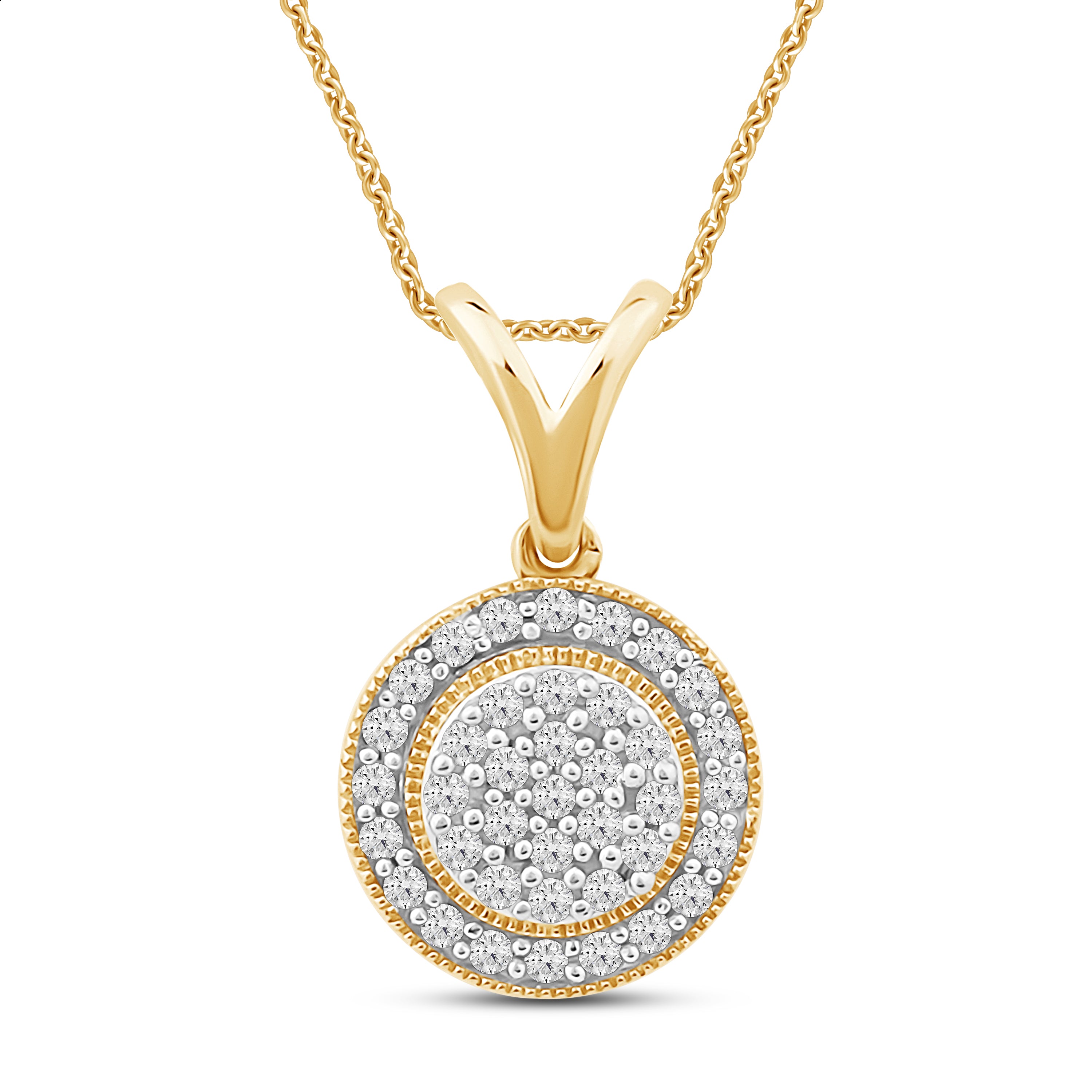 Halssmykke i Hvitt/Gult Gull (585) med 0.10ct TW/SI Diamanter