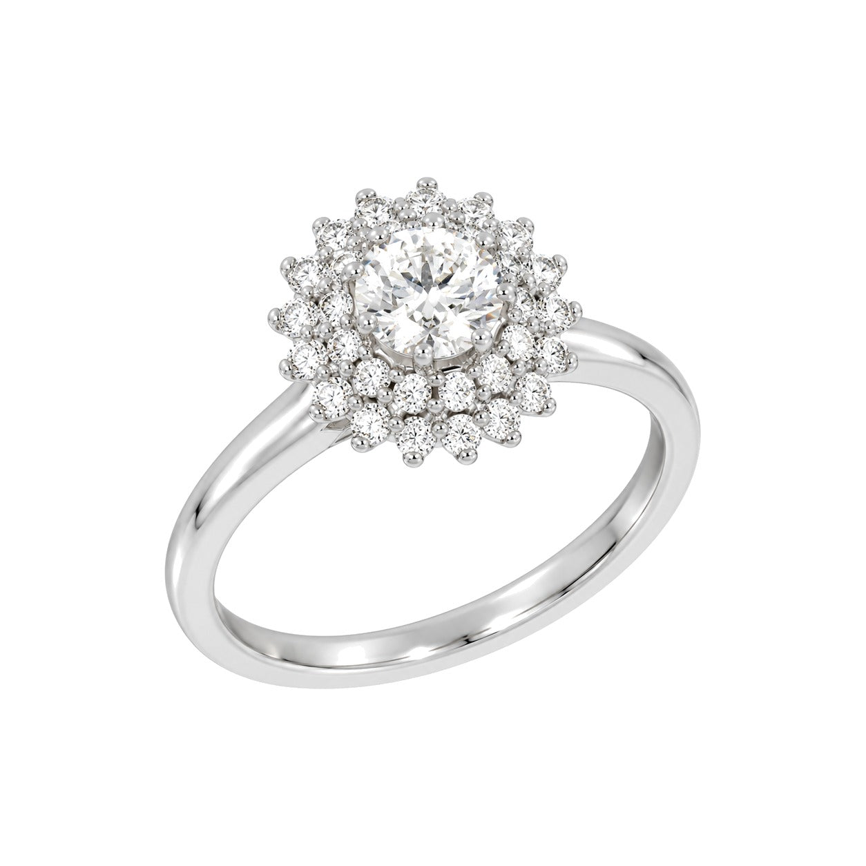 Rosettring i 14kt Hvitt Gull, med tot 0,55 ct tw/si Diamanter – Diamanthuset