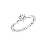 Diamantring rosett i hvitt gull, 0,15 ct TW/SI