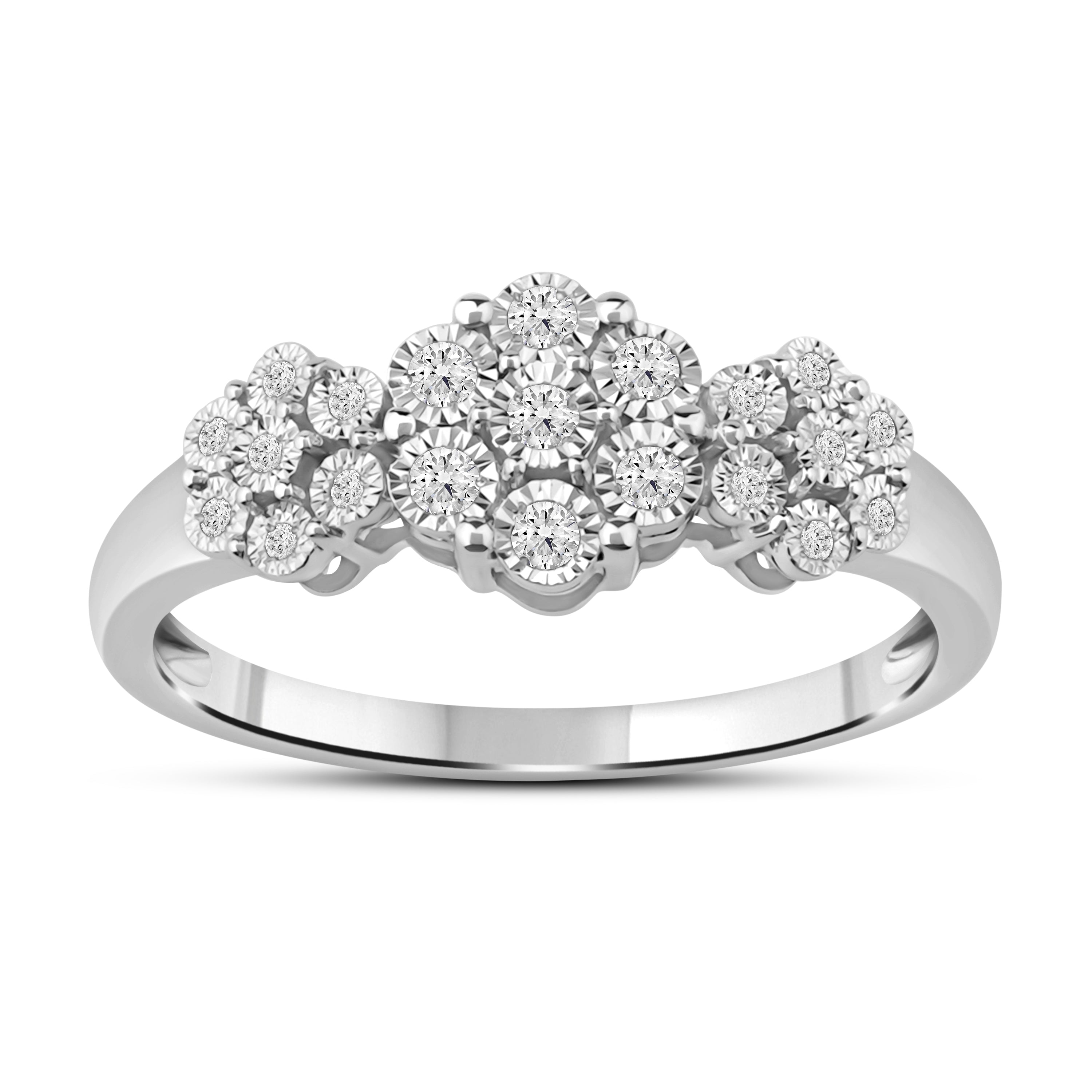 Diamantring i Gult/Hvitt Gull (585) med 0.15ct TW/SI Diamanter