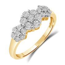 Diamantring i Gult/Hvitt Gull (585) med 0,15 ct TW/SI Diamanter – Diamanthuset