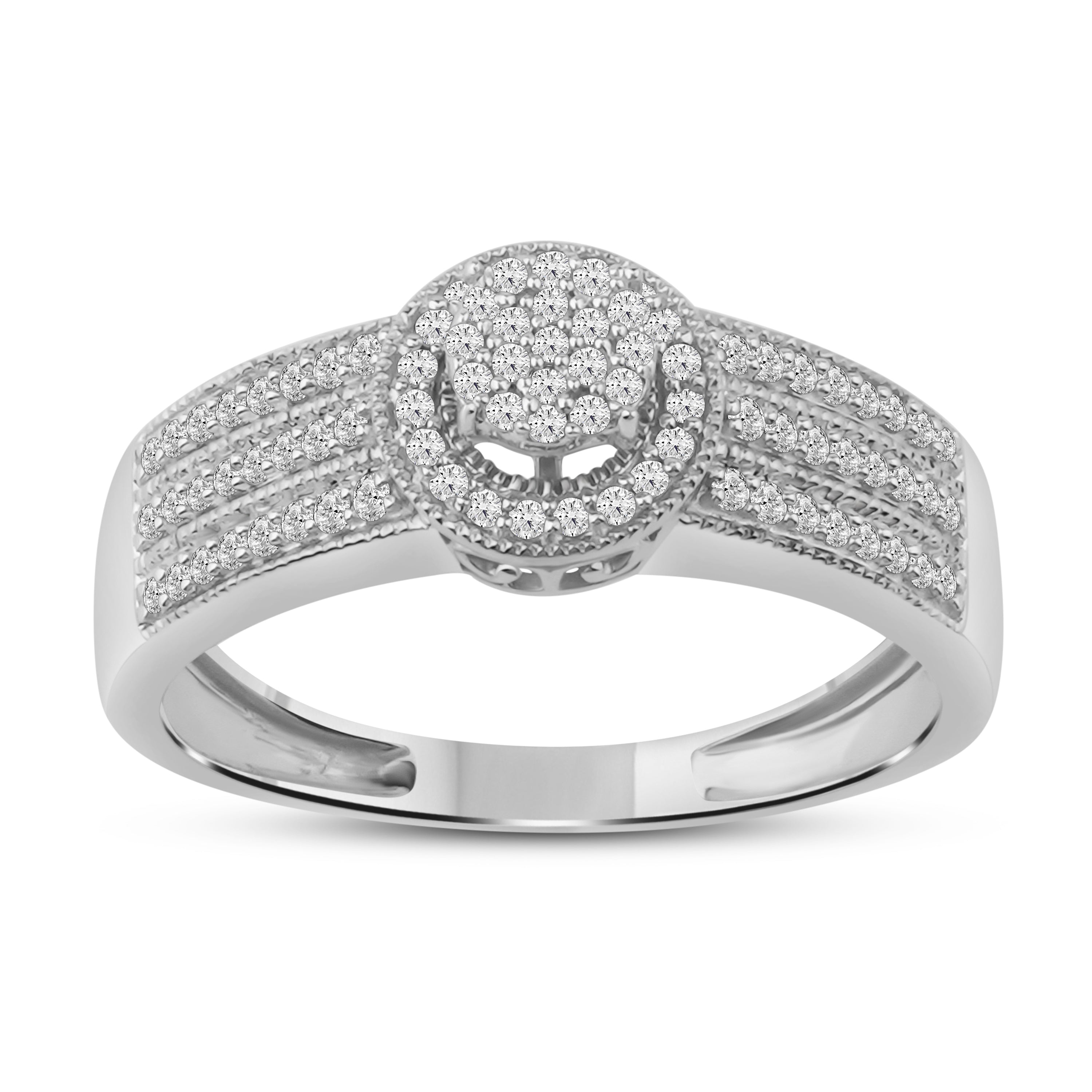 Diamantring i Hvitt/Gult Gull (585) med 0.25ct TW/SI Diamanter