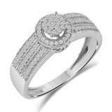 Diamantring i Hvitt/Gult Gull (585) med 0.25ct TW/SI Diamanter