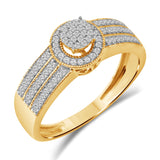 Diamantring i Hvitt/Gult Gull (585) med 0.25ct TW/SI Diamanter