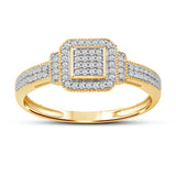 Diamantring i Hvitt/Gult Gull (585) med 0.15ct TW/SI Diamanter