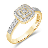 Diamantring i Hvitt/Gult Gull (585) med 0.22ct TW/SI Diamanter