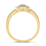 Diamantring i Hvitt/Gult Gull (585) med 0.22ct TW/SI Diamanter