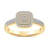 Diamantring i Hvitt/Gult Gull (585) med 0.22ct TW/SI Diamanter