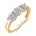 Diamantring i Gult/Hvitt Gull (585) med 0,12 ct TW/SI Diamanter – Diamanthuset