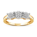 Diamantring i Gult/Hvitt Gull (585) med 0.12ct TW/SI Diamanter