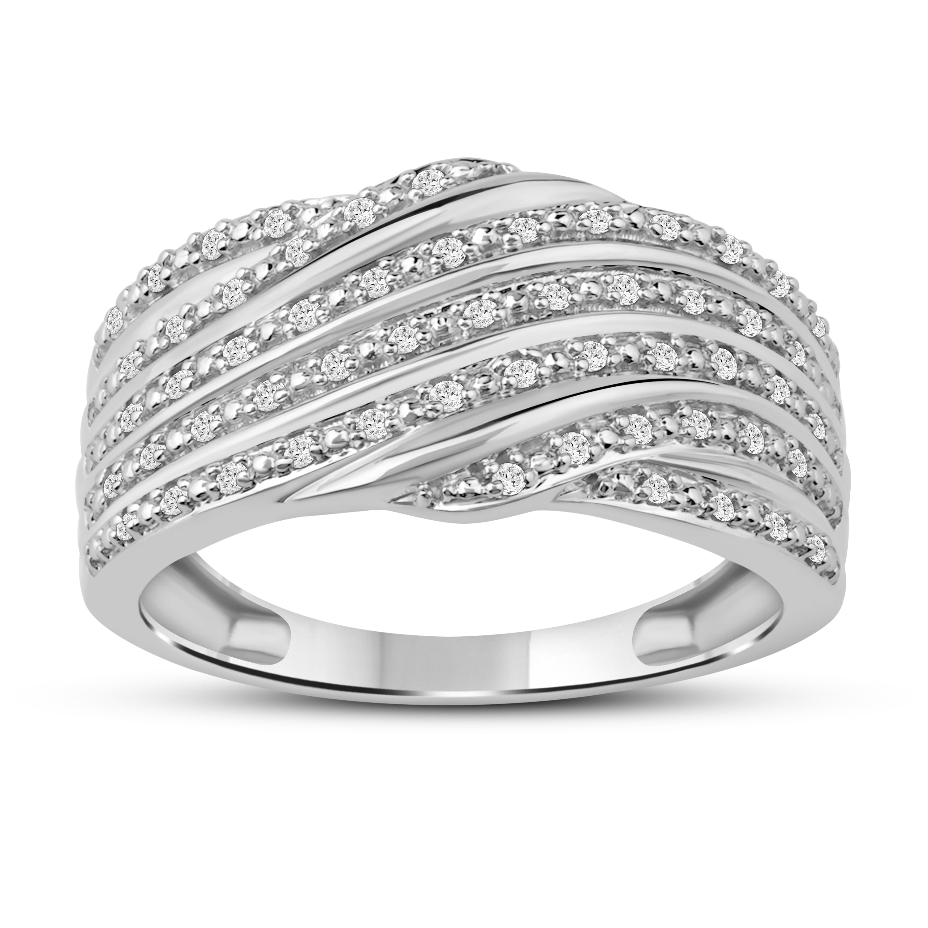 Diamantring i Gult eller Hvitt Gull (585) med 0.15ct TW/SI Diamanter