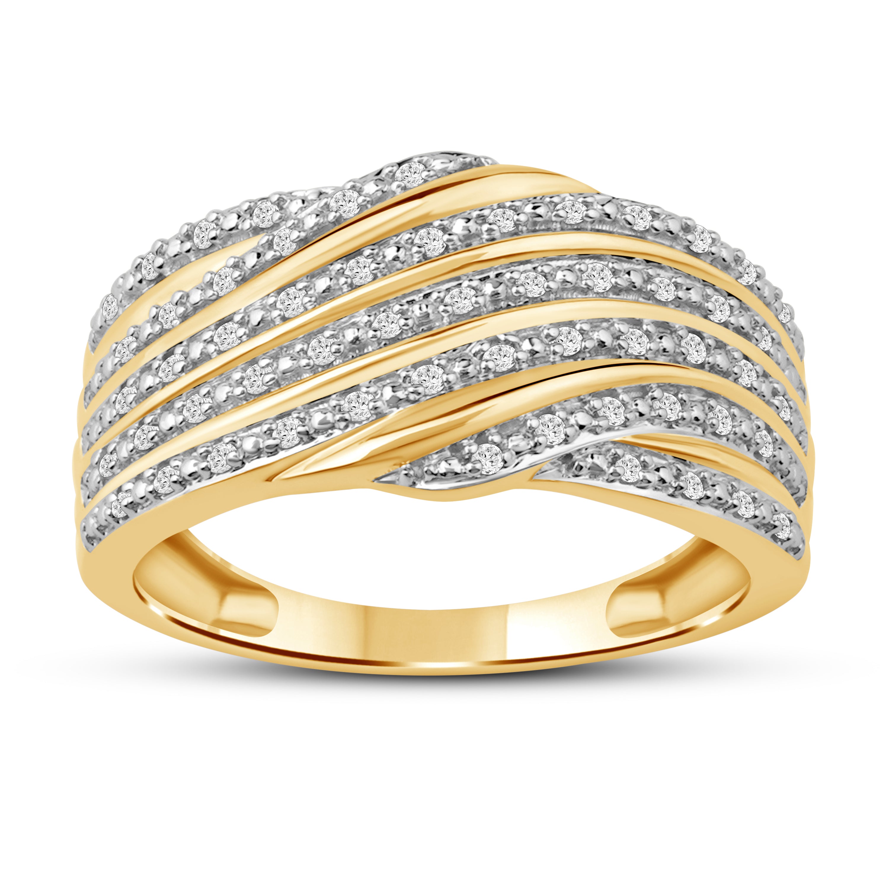 Diamantring i Gult eller Hvitt Gull (585) med 0.15ct TW/SI Diamanter