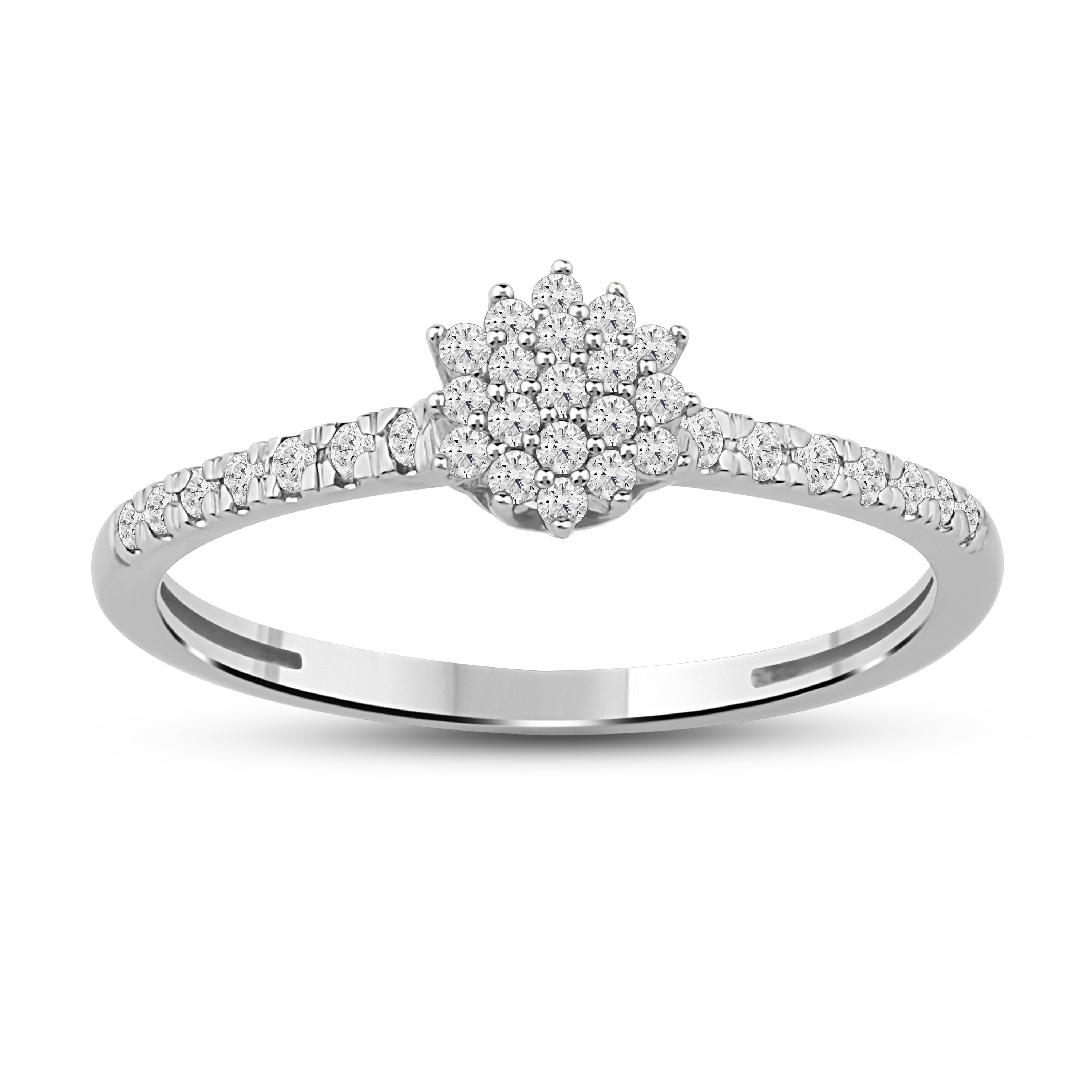 Diamantring i Gult/Hvitt Gull (585) med 0.22ct TW/SI Diamanter