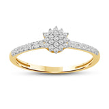 Diamantring i Gult/Hvitt Gull (585) med 0.22ct TW/SI Diamanter