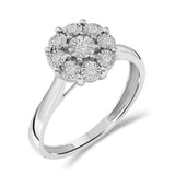 Diamantring i Gult/Hvitt Gull (585) med 0.12ct TW/SI Diamanter