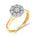 Diamantring i Gult/Hvitt Gull (585) med 0,12 ct TW/SI Diamanter – Diamanthuset